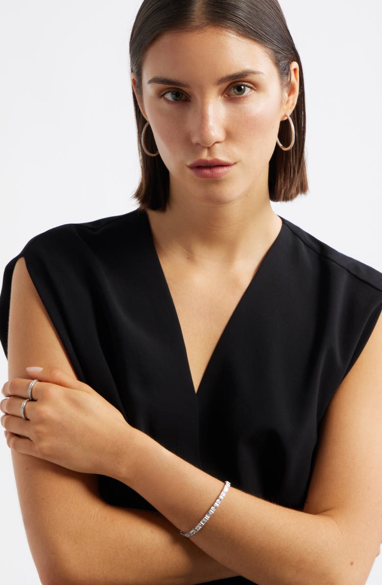 Nordstrom Cubic Zirconia Stretch Bracelet, Alternate, color, Clear- Silver