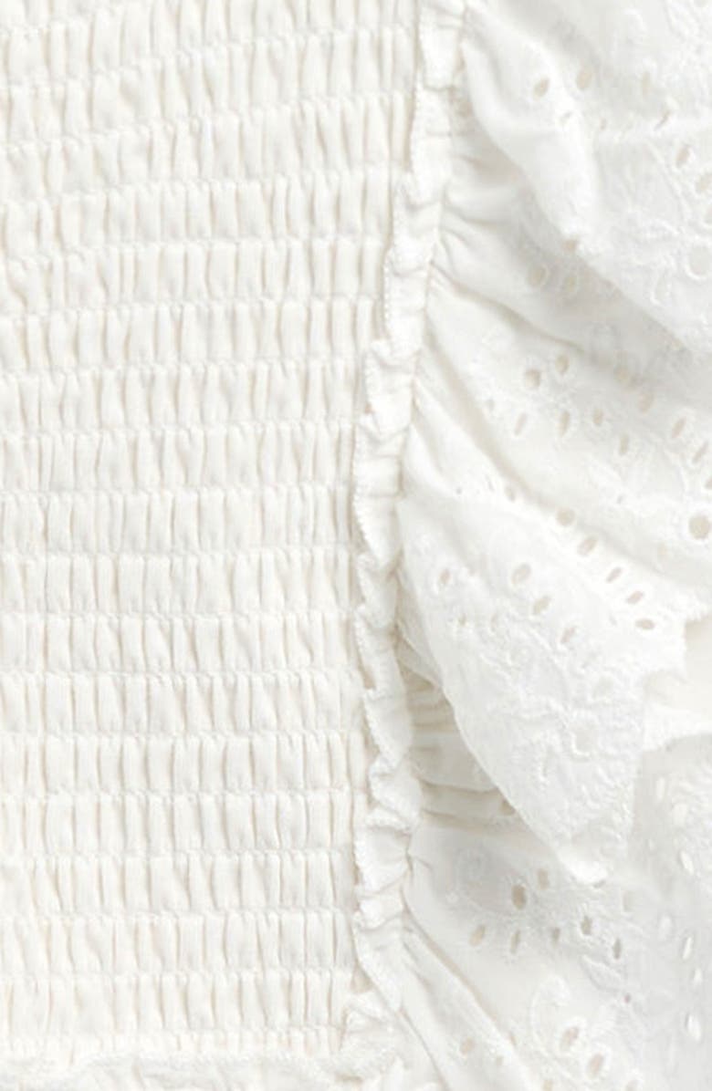 Truly Me Kids' Eyelet Ruffle Smocked Top, Alternate, color, White