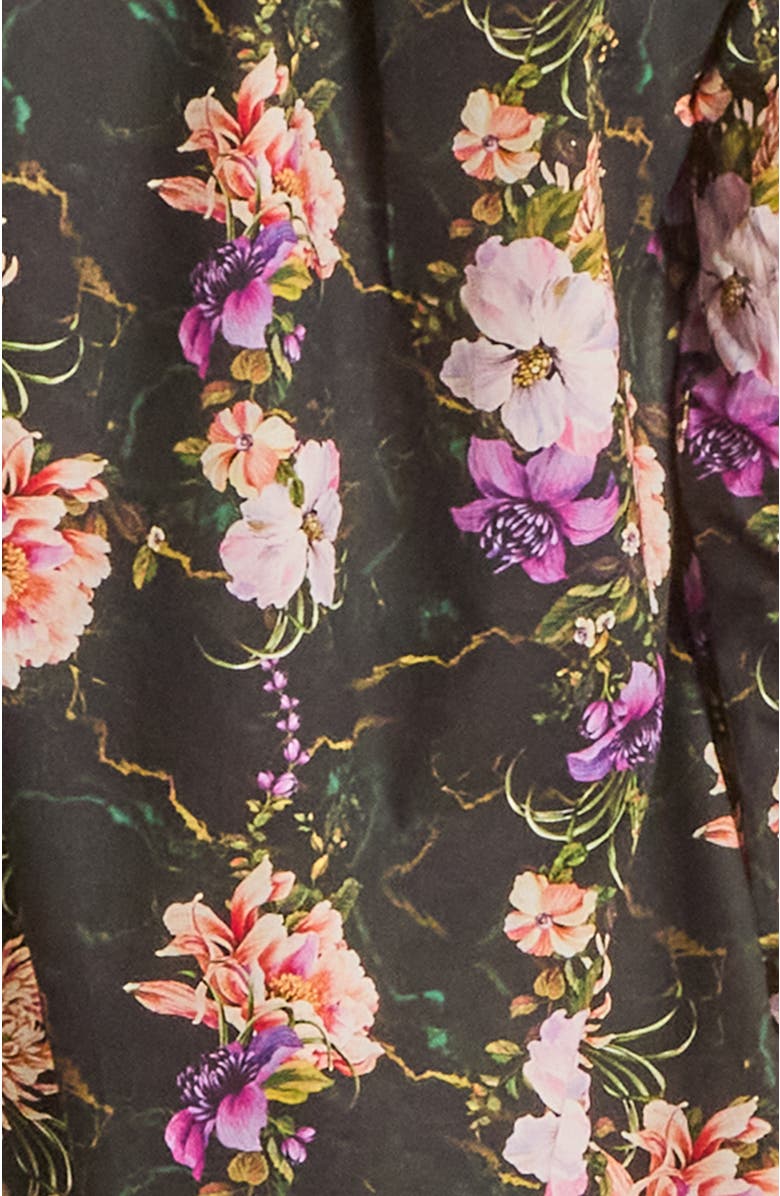 Aqua Blu High Waist Resort Pants, Alternate, color, Black Floral Print