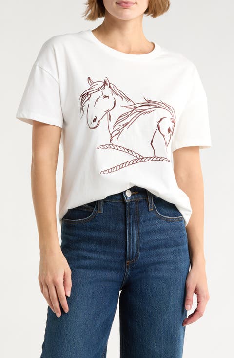 Horse Embroidered T-Shirt