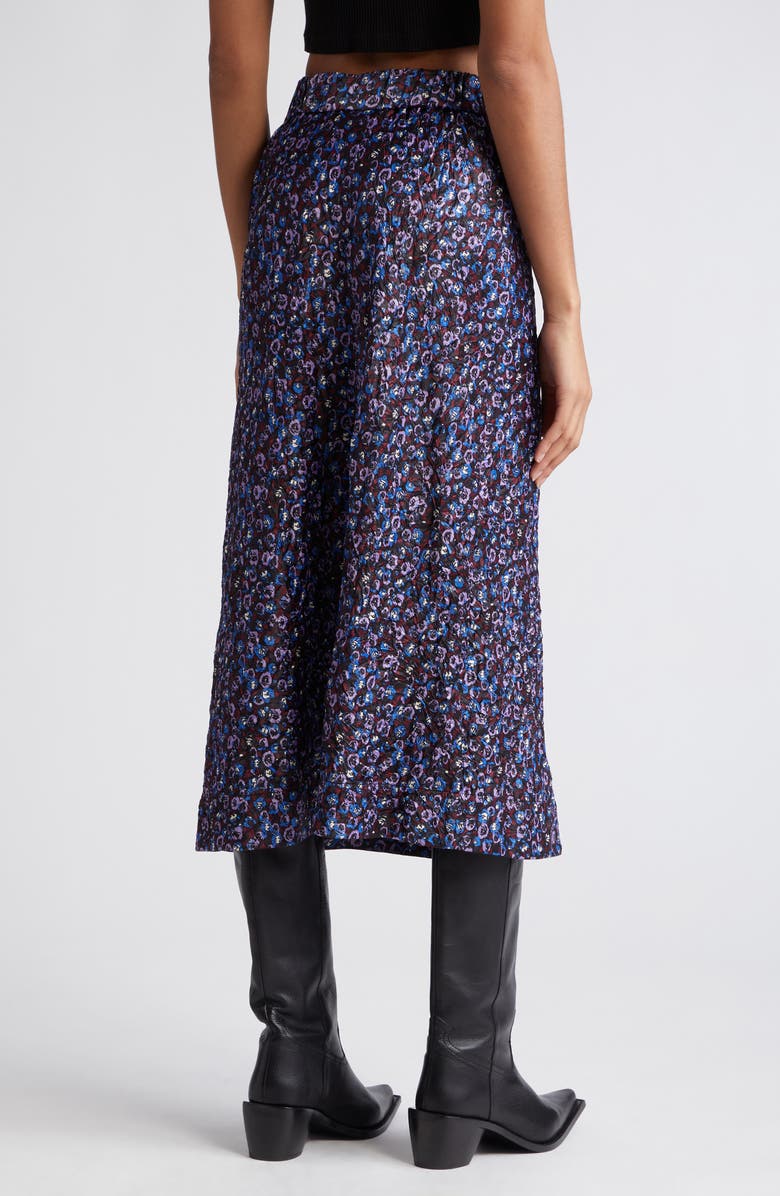Ganni Crinkle Stretch Satin Midi Skirt, Alternate, color, 