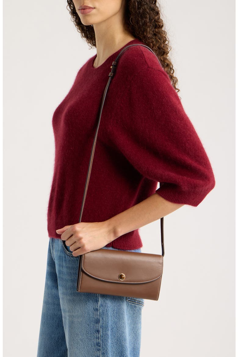 Leather Crossbody Wallet, Alternate, color, WHISKEY