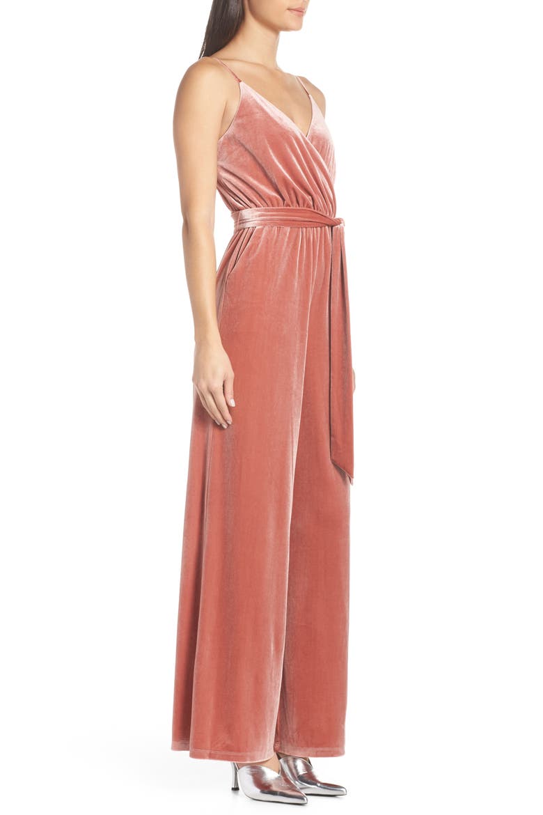 Love Child Velvet Jumpsuit, Alternate, color, BLUSH