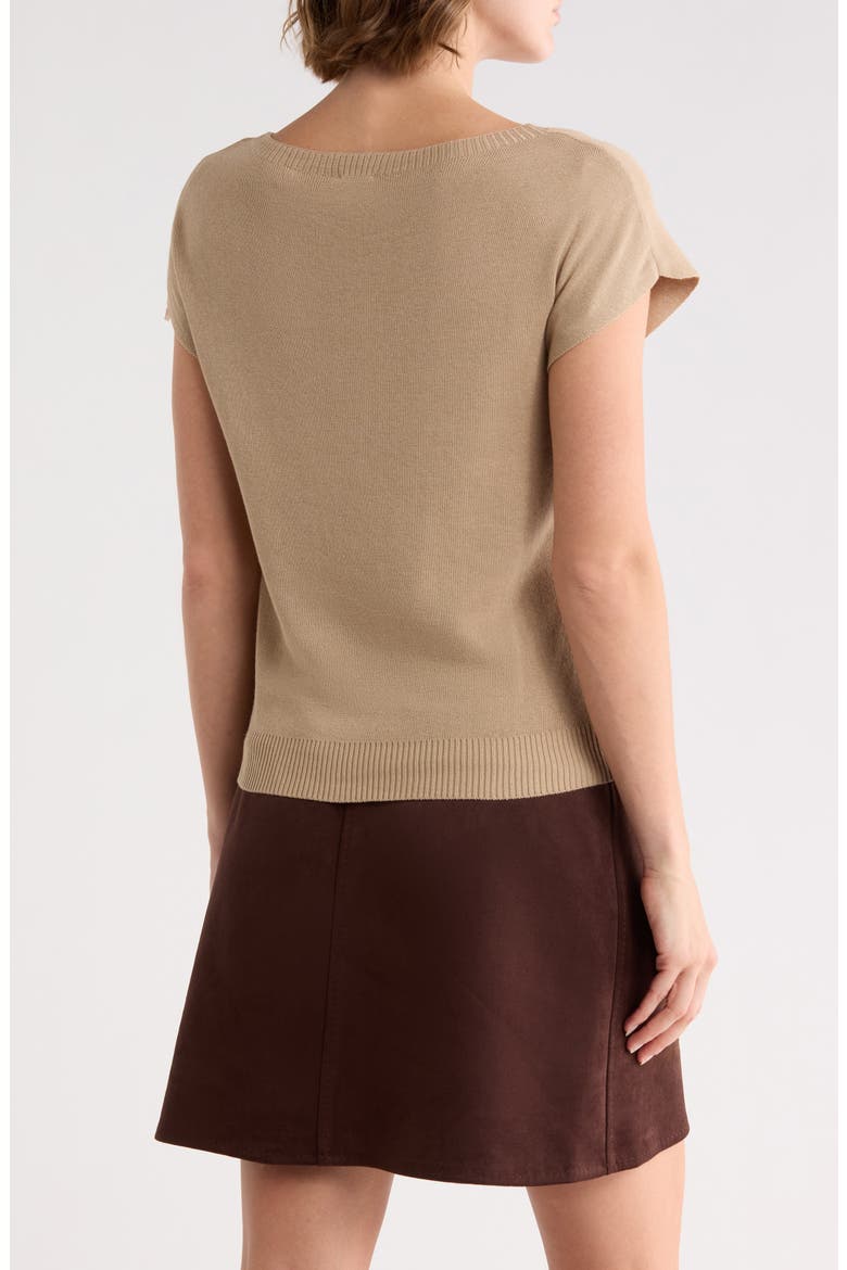 Extended Sleeve Crewneck Sweater, Alternate, color, SAND BROWN