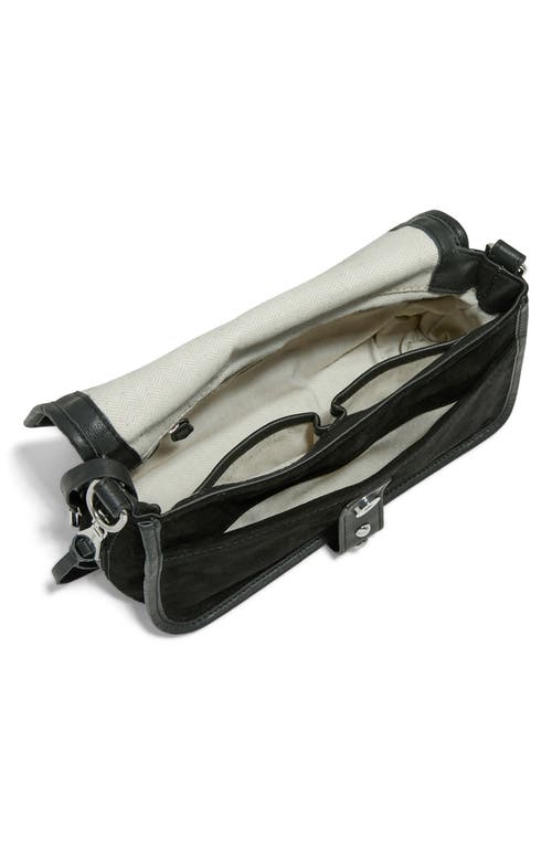 Aimee Great Escape Suede Crossbody Bag In Black