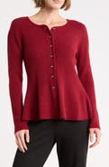CYRUS Scoop Neck Peplum Cardigan