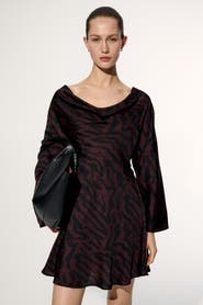 H&M Flared-skirt Cowl-neck Dress