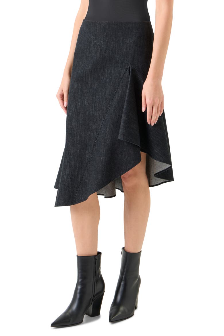 Asymmetric Denim Skirt, Alternate, color, BLACK DENIM