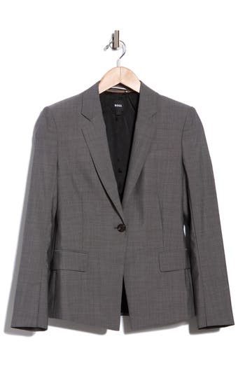 Hugo Boss Boss Janeri Virgin Wool Blazer In Gray