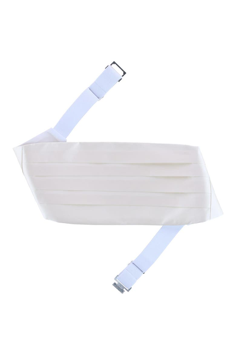 Sutton Solid Silk Cummerbund, Alternate, color, IVORY