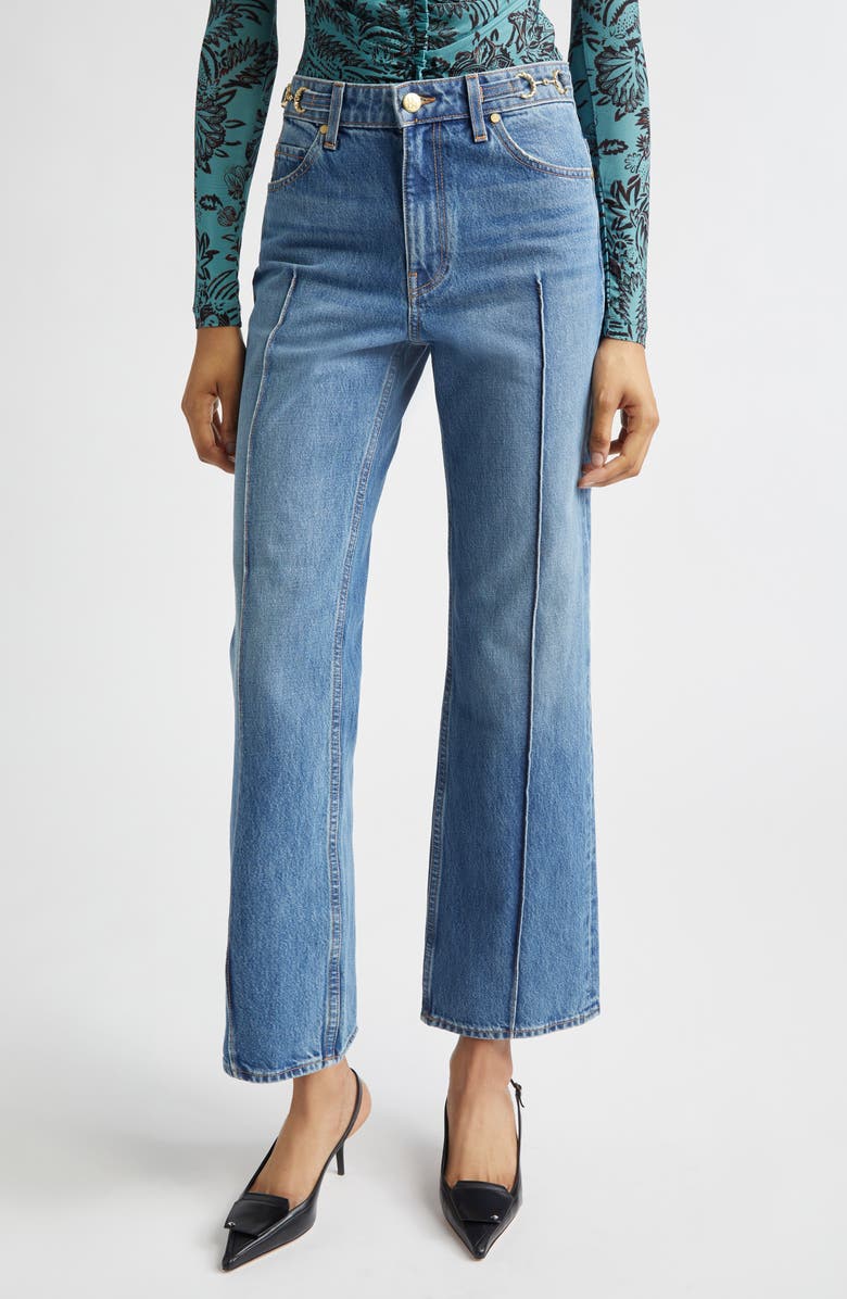 Ulla Johnson Agatha Mid Rise Straight Leg Jeans, Main, color, Danube