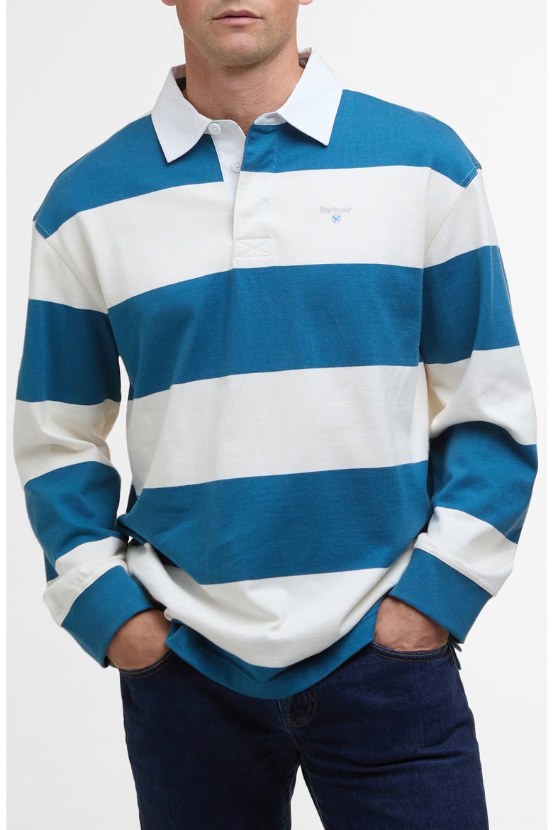 Broome Stripe Cotton Rugby Shirt, Main, color, MIDNIGHT