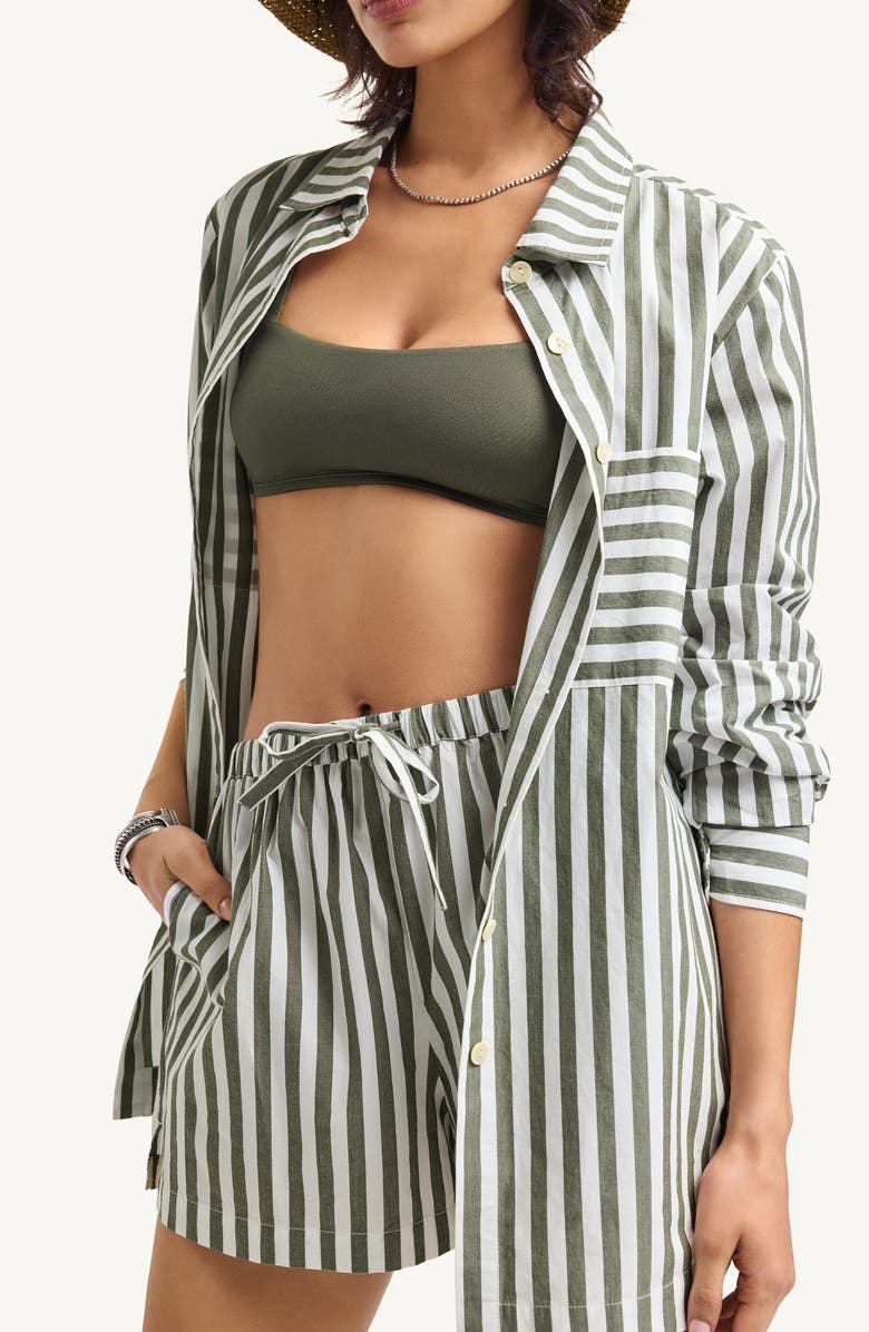 Vitamin A<sup>®</sup> Parker Organic Cotton Cover-Up Shorts, Alternate, color, Olive