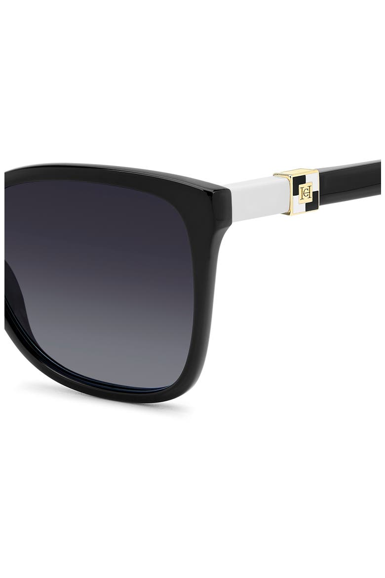Her 56mm Gradient Rectangular Sunglasses, Alternate, color, BLACK/ DARK GREY SF