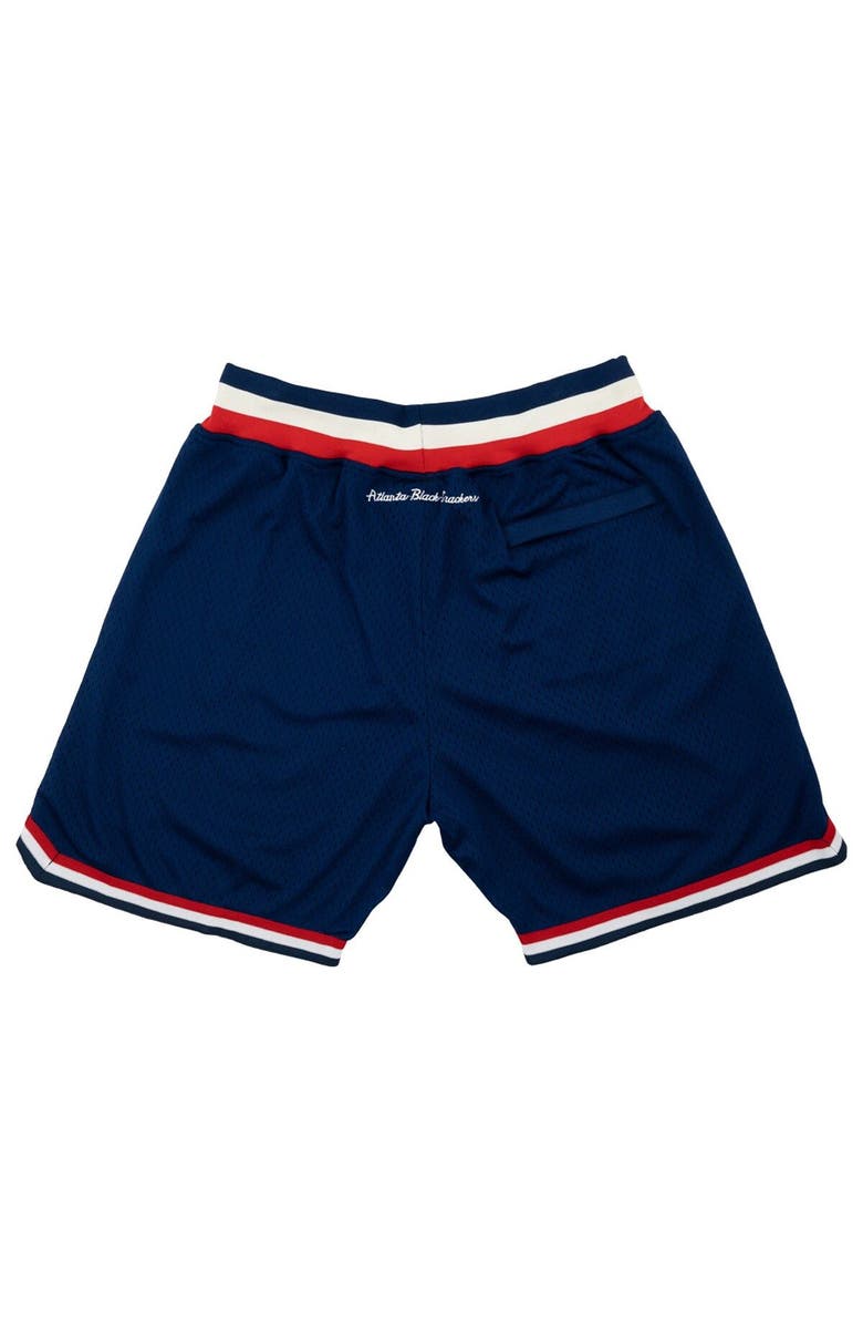 RINGS & CRWNS Men's Rings & Crwns Navy Atlanta Black Crackers Replica Mesh Shorts, Alternate, color, Navy