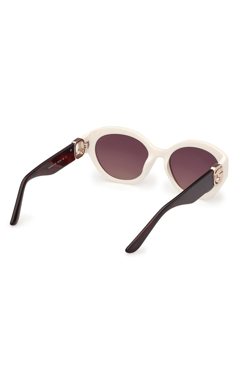GUESS Oval Sunglasses, Alternate, color, White / Gradient Smoke