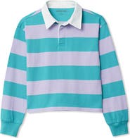Lands' End Girls Long Sleeve Stripe Rugby Shirt