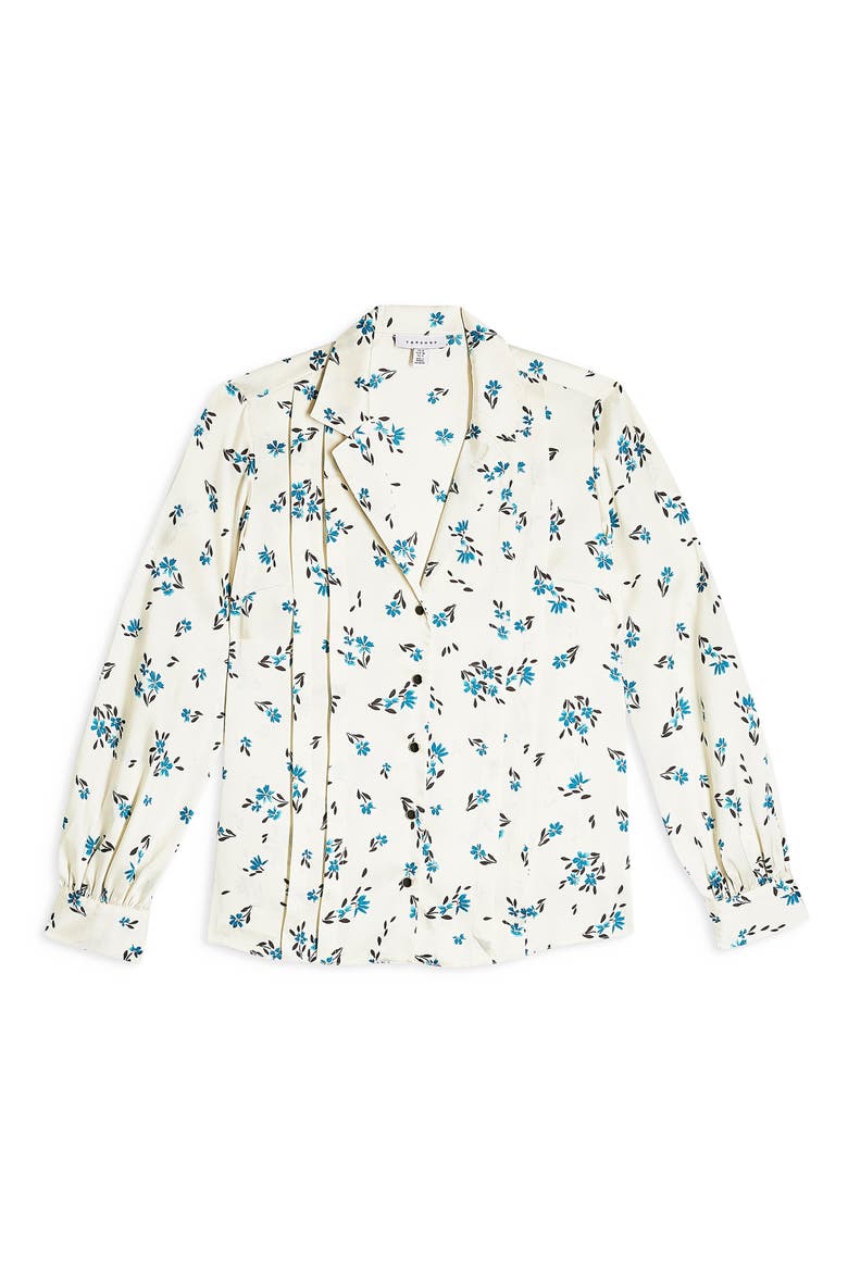 Floral Pintuck Shirt, Alternate, color, CREAM MULTI