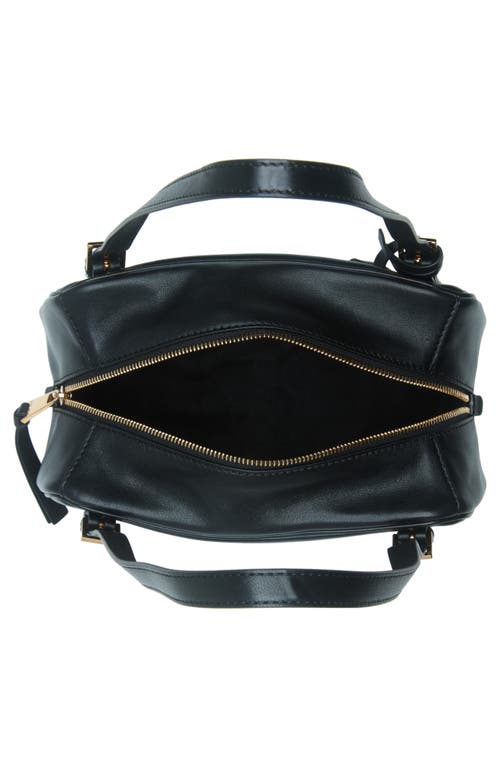Versace Tag Bowling Shoulder Bag In Black Gold