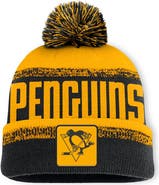 FANATICS Men's Fanatics Black/Gold Pittsburgh Penguins Fundamentals Thrive Cuffed Knit Hat with Pom