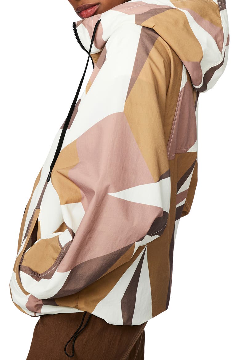 Abstract Safari Print Recycled Nylon Hooded Jacket, Alternate, color, ABSTSAFAPR