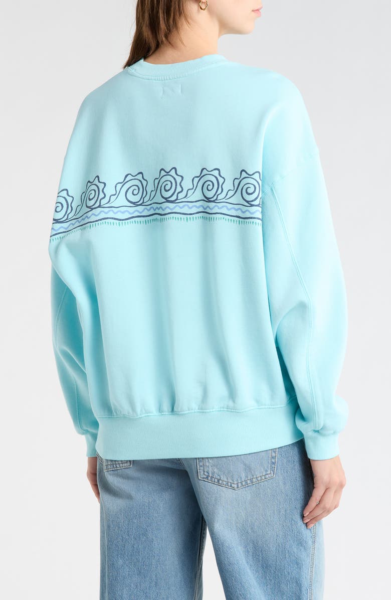 Billabong Sanibel Kendal Fleece Crewneck Sweatshirt, Alternate, color, Pool Blue