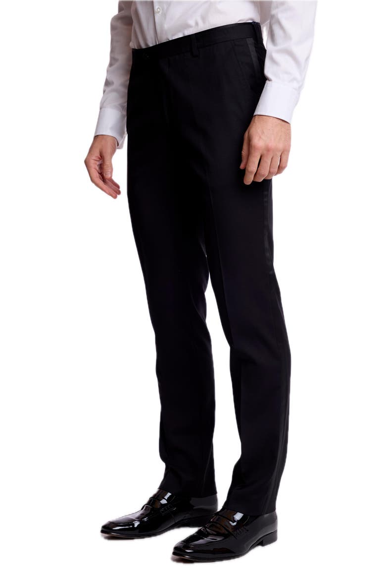Sloane Mid Rise Slim Leg Tuxedo Pants, Alternate, color, NEW BLACK