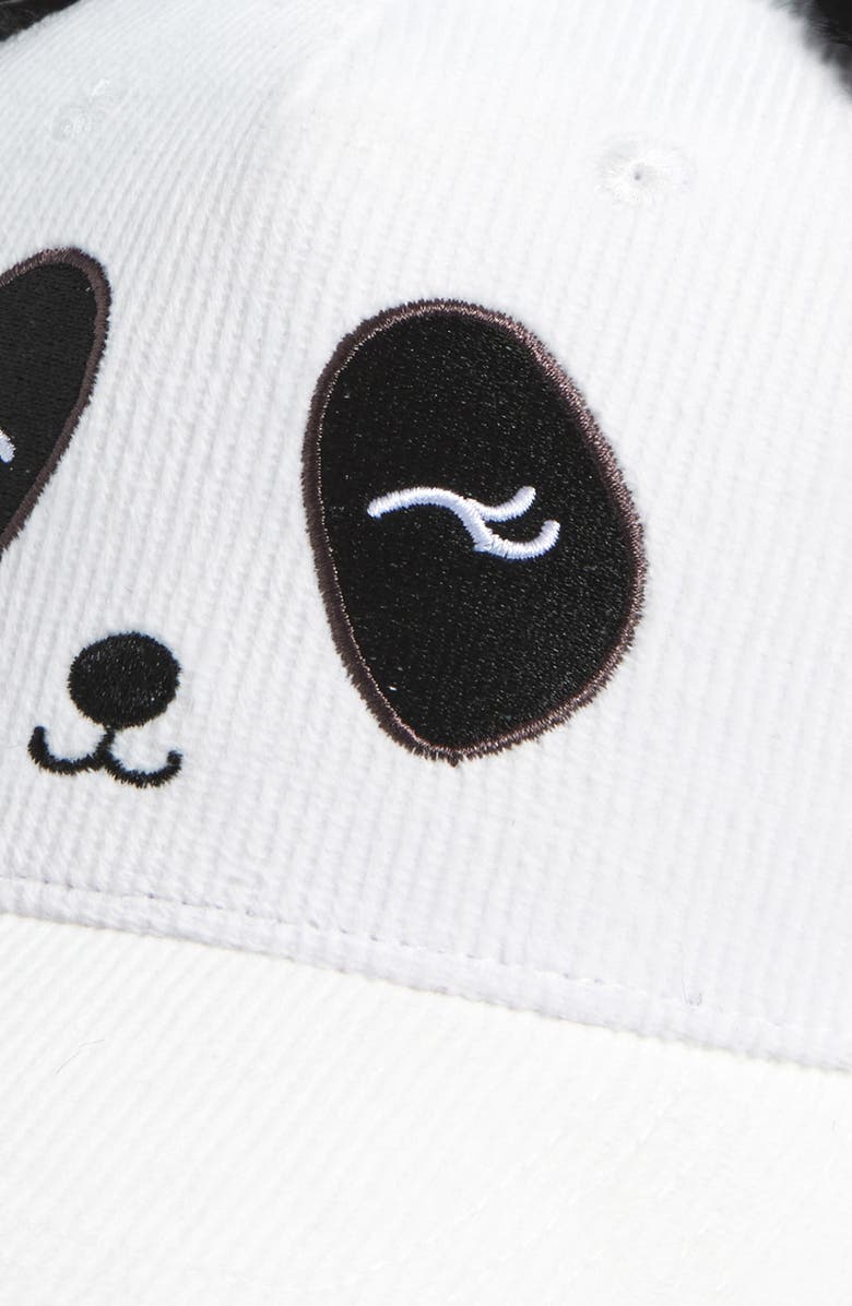 mimish Kids' Corduroy Adjustable Baseball Cap, Alternate, color, Coconut Panda