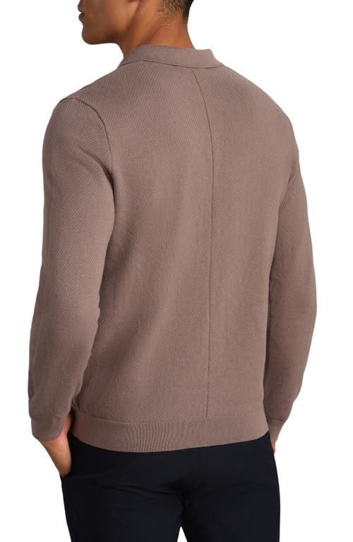 Rhone Regular Fit Long Sleeve Sweater Polo In Brown
