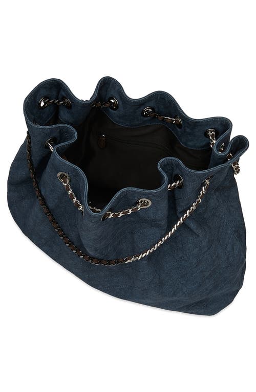 Rebecca Minkoff Chevron Stitch Slouchy Leather Tote In Blue