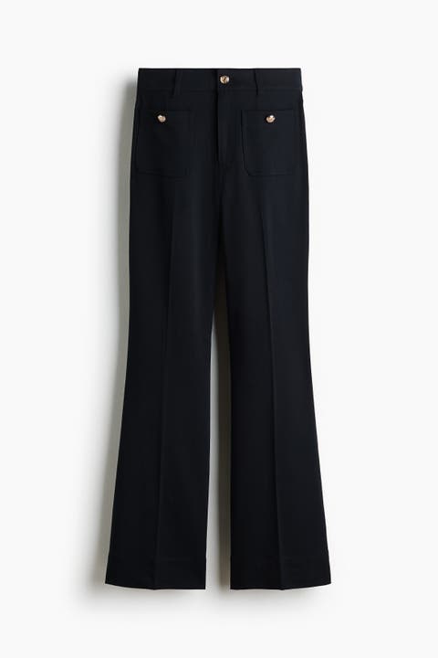 Flared Twill Trousers