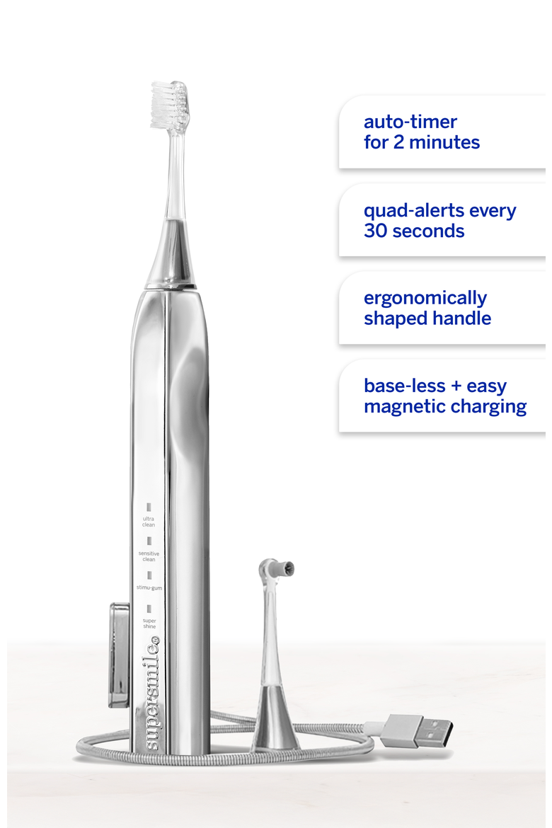 Zina45 Sonic Pulse Toothbrush, Alternate, color, Chromse Silver