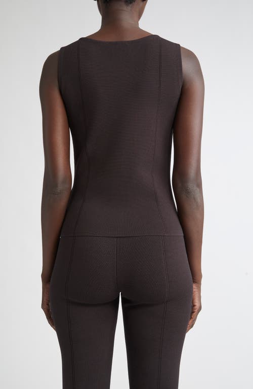 St John St. John Milano Stretch Crepe Shell In Brown