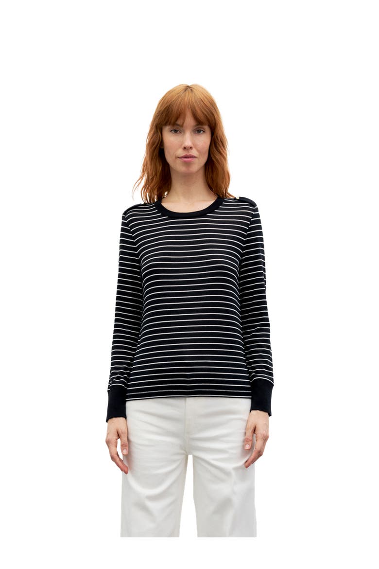 Belia Long Sleeve Striped T-Shirt, Main, color, Navy Blue