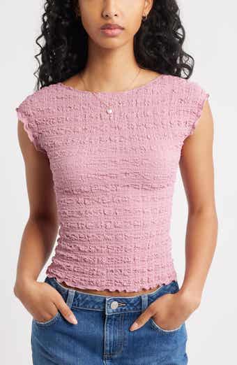BP. Textured Open Back Knit Top