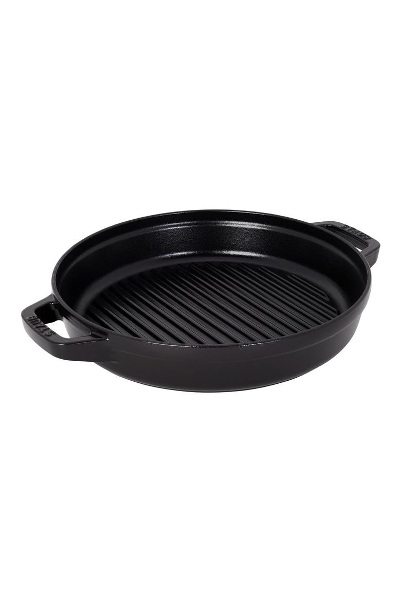 4-Piece Stackable Enameled Cast Iron Cookware Set, Alternate, color, BLACK