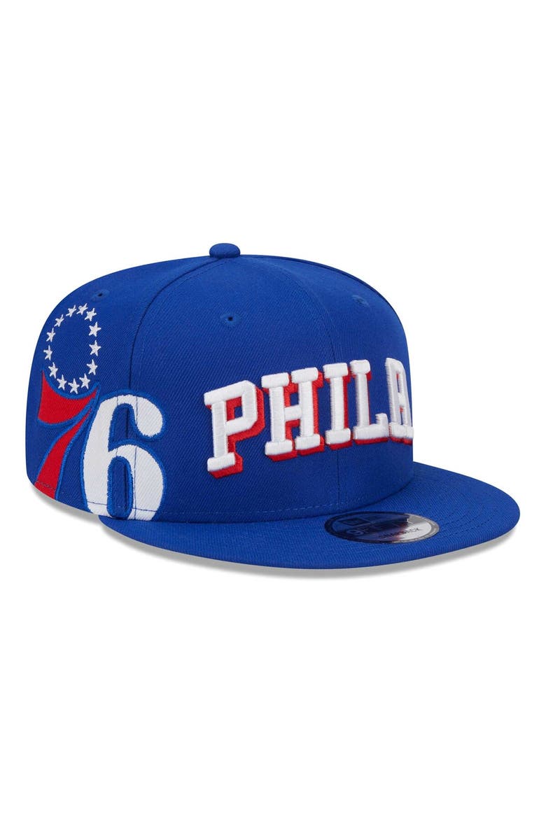 Men's New Era Royal Philadelphia 76ers Side Logo 9FIFTY Snapback Hat, Main, color, Royal