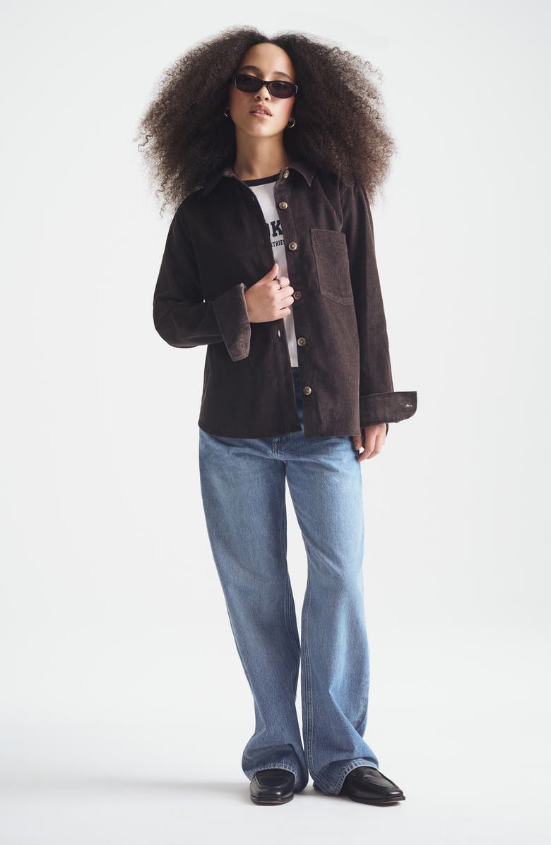 Brooklyn Industries Cotton Corduroy Overshirt, Alternate, color, Espresso