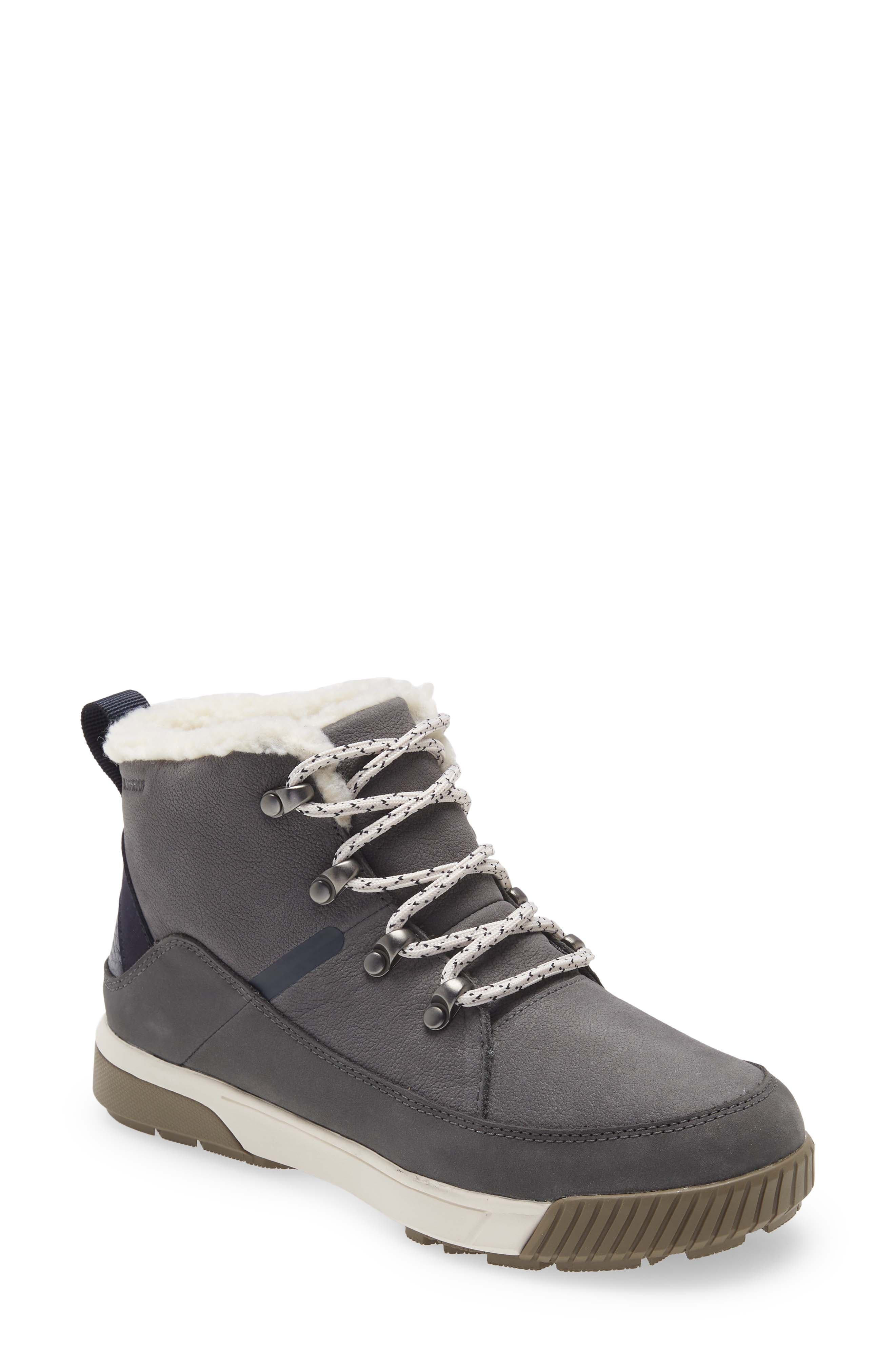 Sierra Waterproof Lace-Up Bootie, Main, color, ZINC GREY/ AVIATOR NAVY