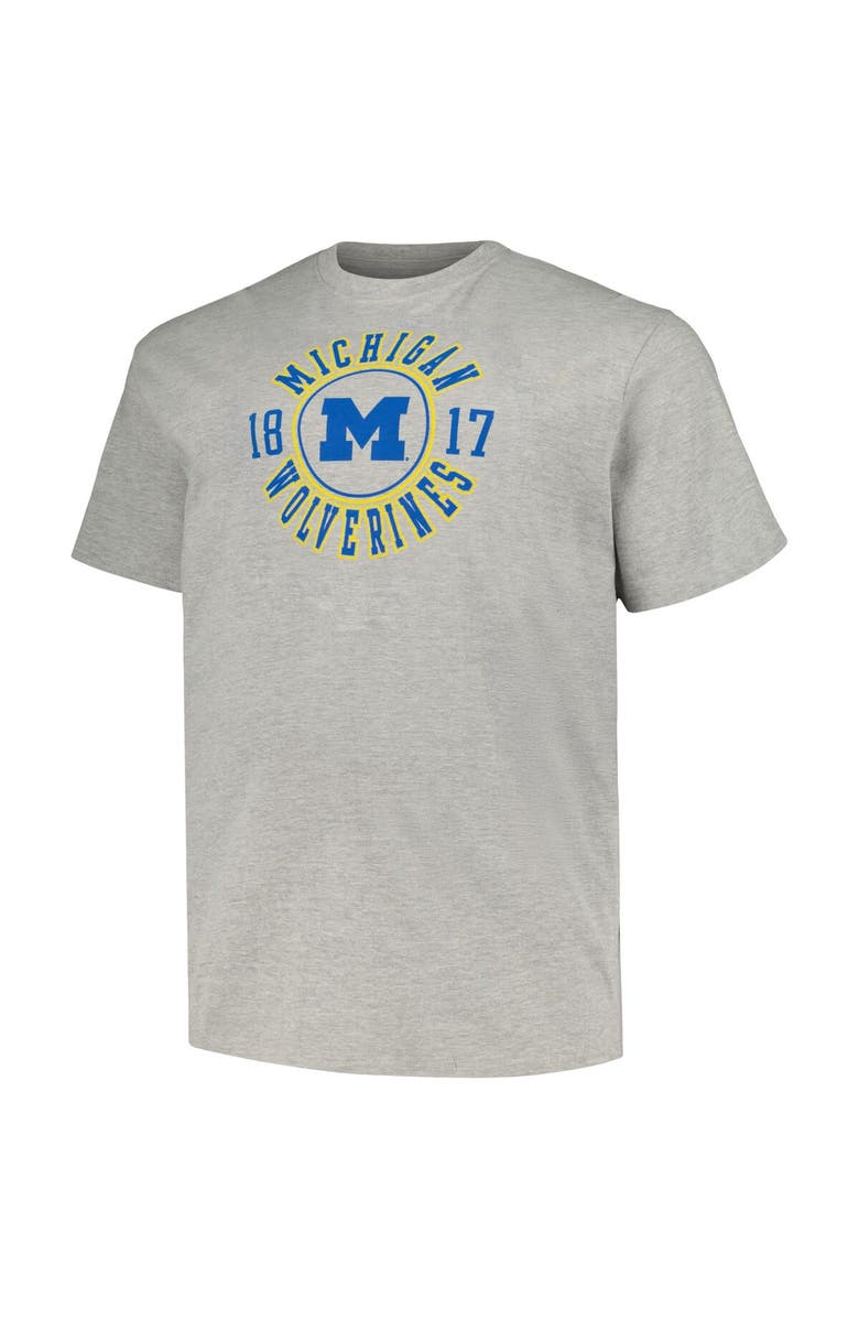 Champion Men's Champion Heather Gray Michigan Wolverines Big & Tall Circle Logo T-Shirt, Alternate, color, 
