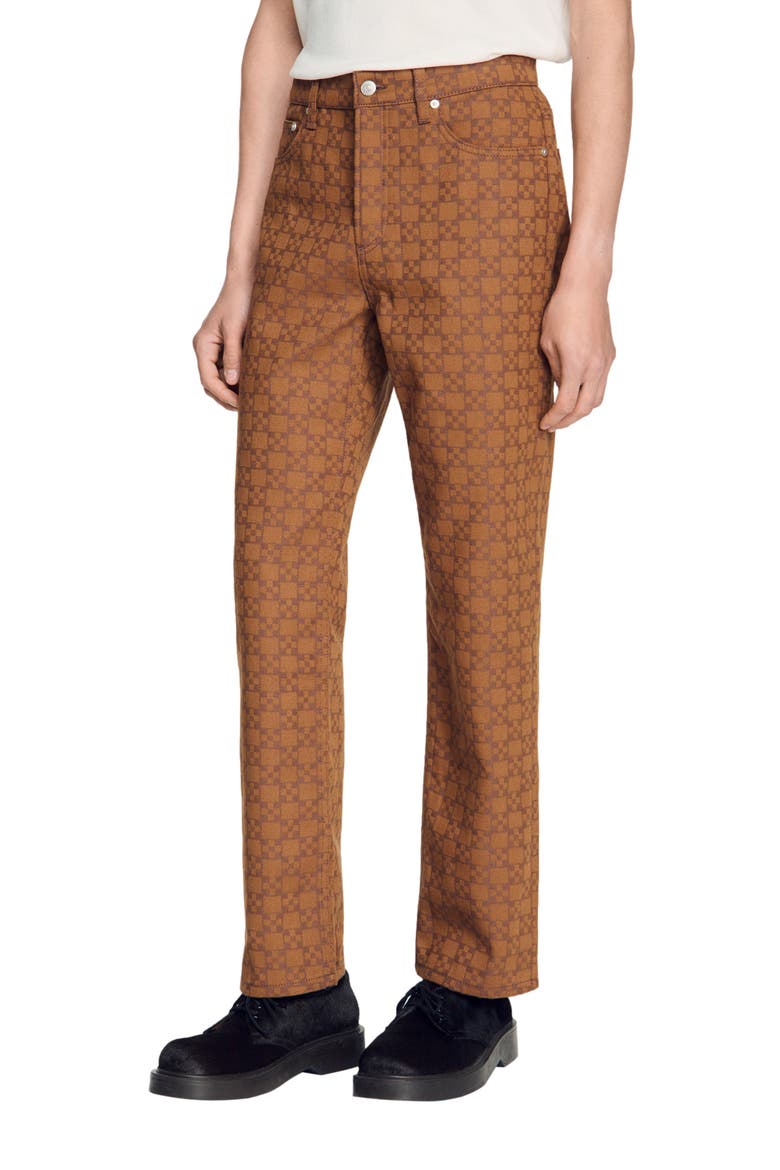 Square Cross motif jeans, Alternate, color, Tobacco brown
