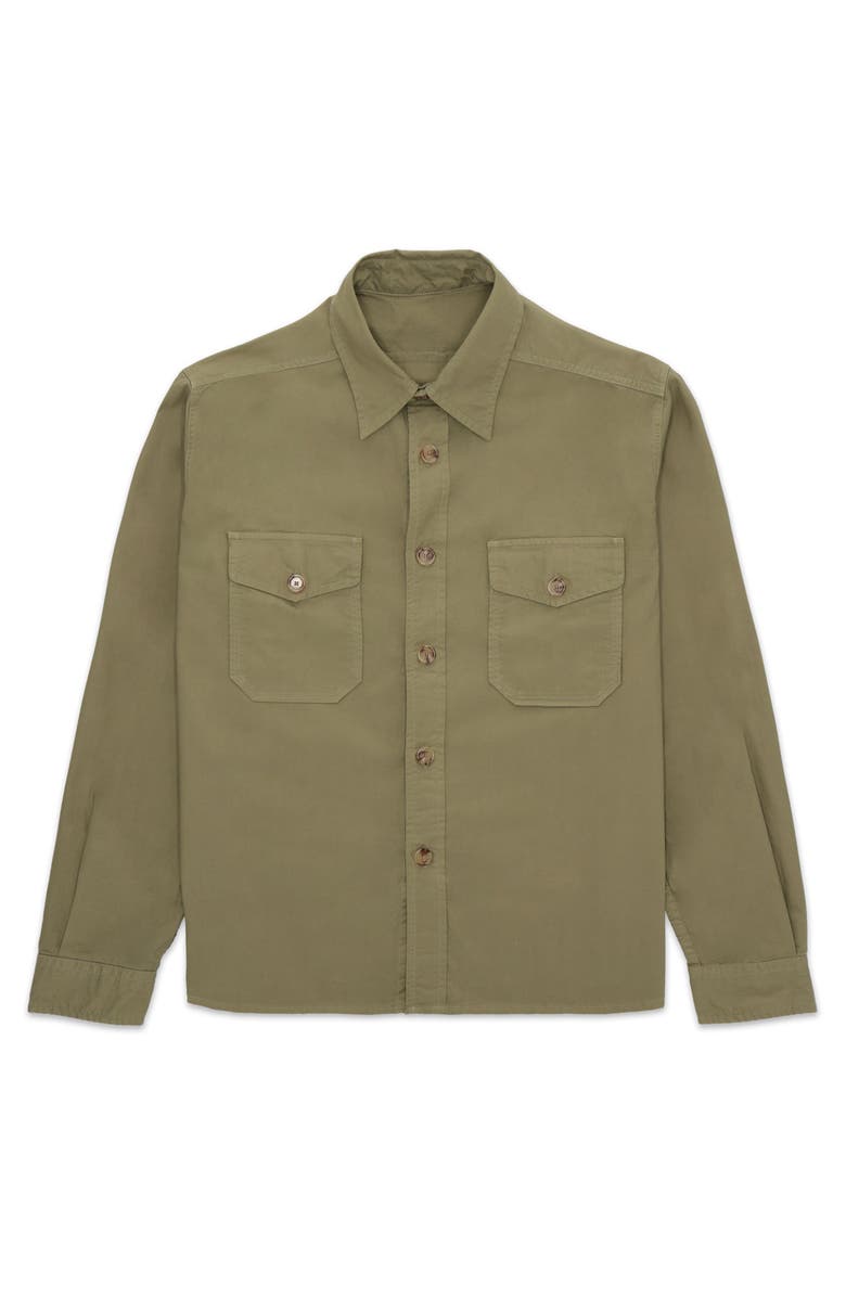 Fortela Kenny Twill Cotton Overshirt, Main, color, Sage