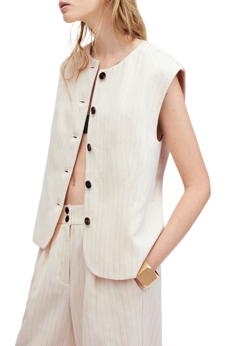 Payton Pinstripe Vest, Alternate, color, IVORY WHITE