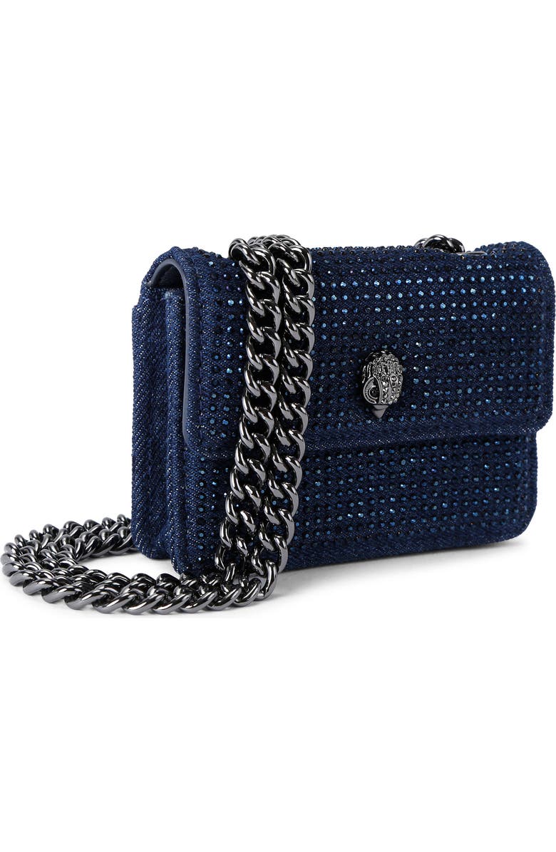 Kurt Geiger London Micro Kensington Embellished Denim Crossbody Bag, Main, color,
