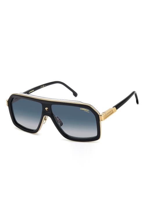 Carrera Eyewear 60mm Gradient Rectangular Sunglasses In Black White/dark Blue