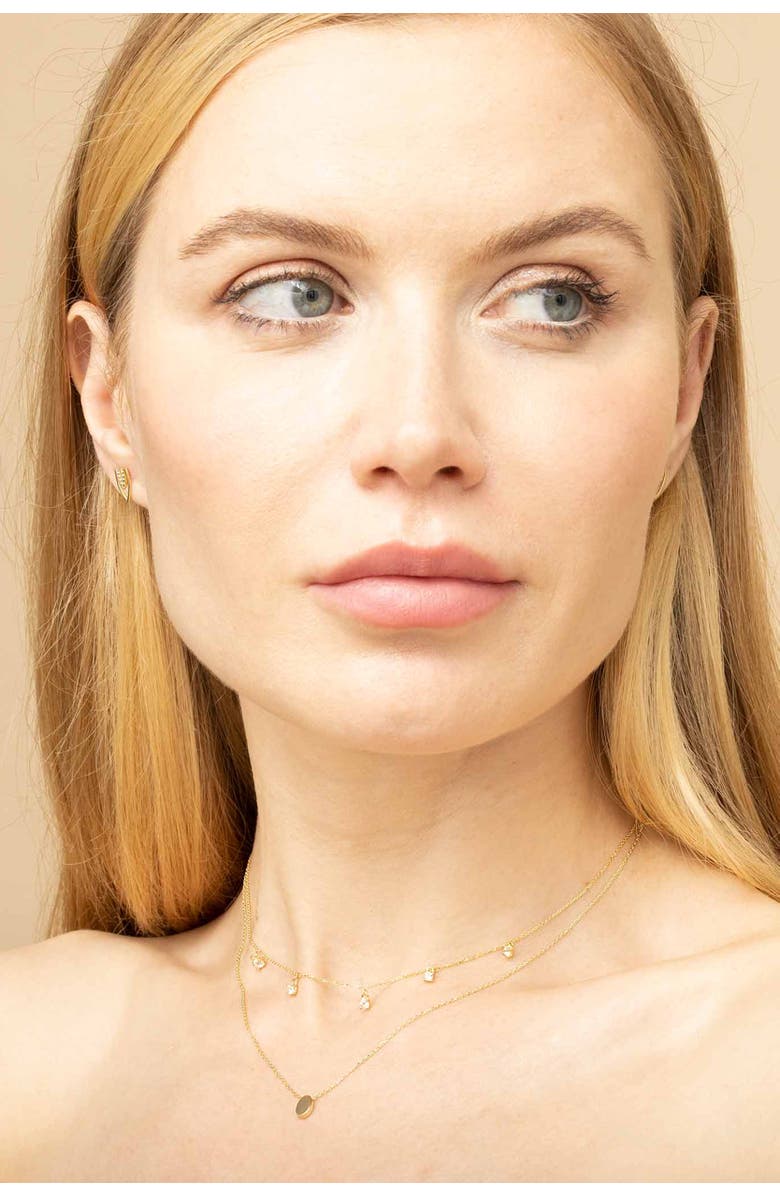 Oradina 14K Yellow Gold Sweet Oval Pendant Necklace, Alternate, color, Yellow Gold