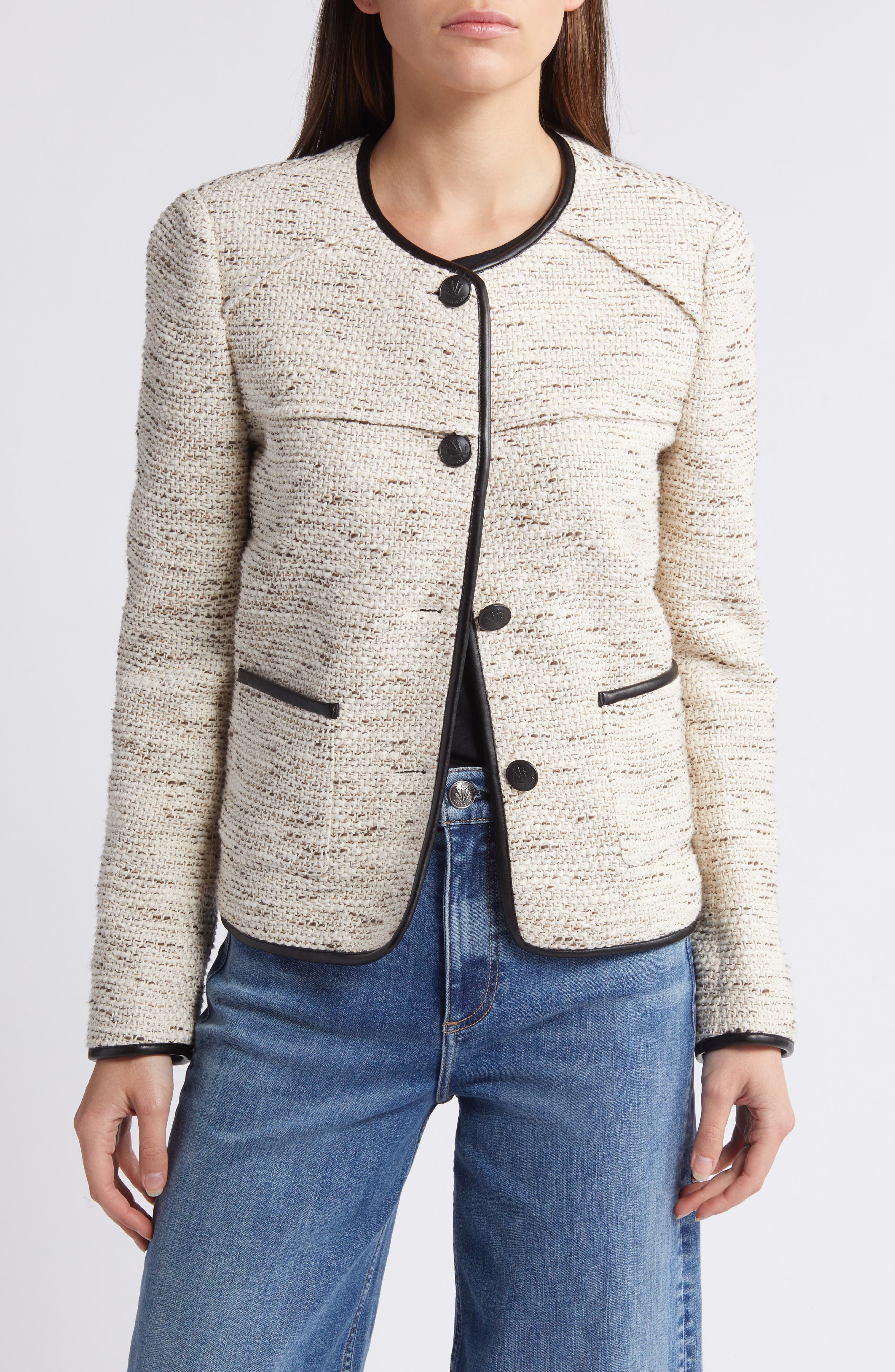 rag & bone Mirabelle Cotton Blend Tweed Jacket