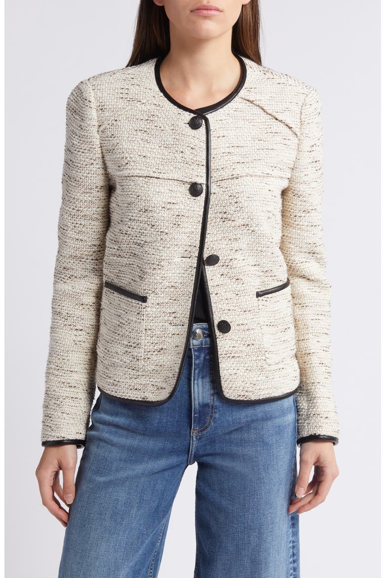 Mirabelle Cotton Blend Tweed Jacket, Main, color, IVORY