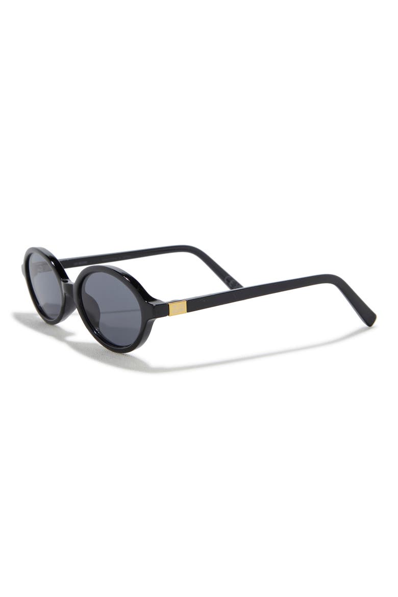 55mm Oval Sunglasses, Alternate, color, BLACK OPAQUE