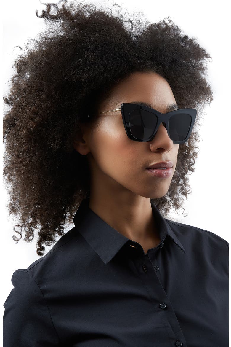 50mm Cat Eye Sunglasses, Alternate, color, DARK GREY